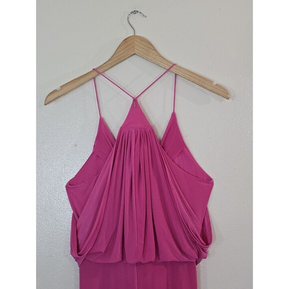 T Bags Los Angeles Womens V-Neck Sleeveless Knot Dress Pink Size Small Misa - Picture 6 of 12